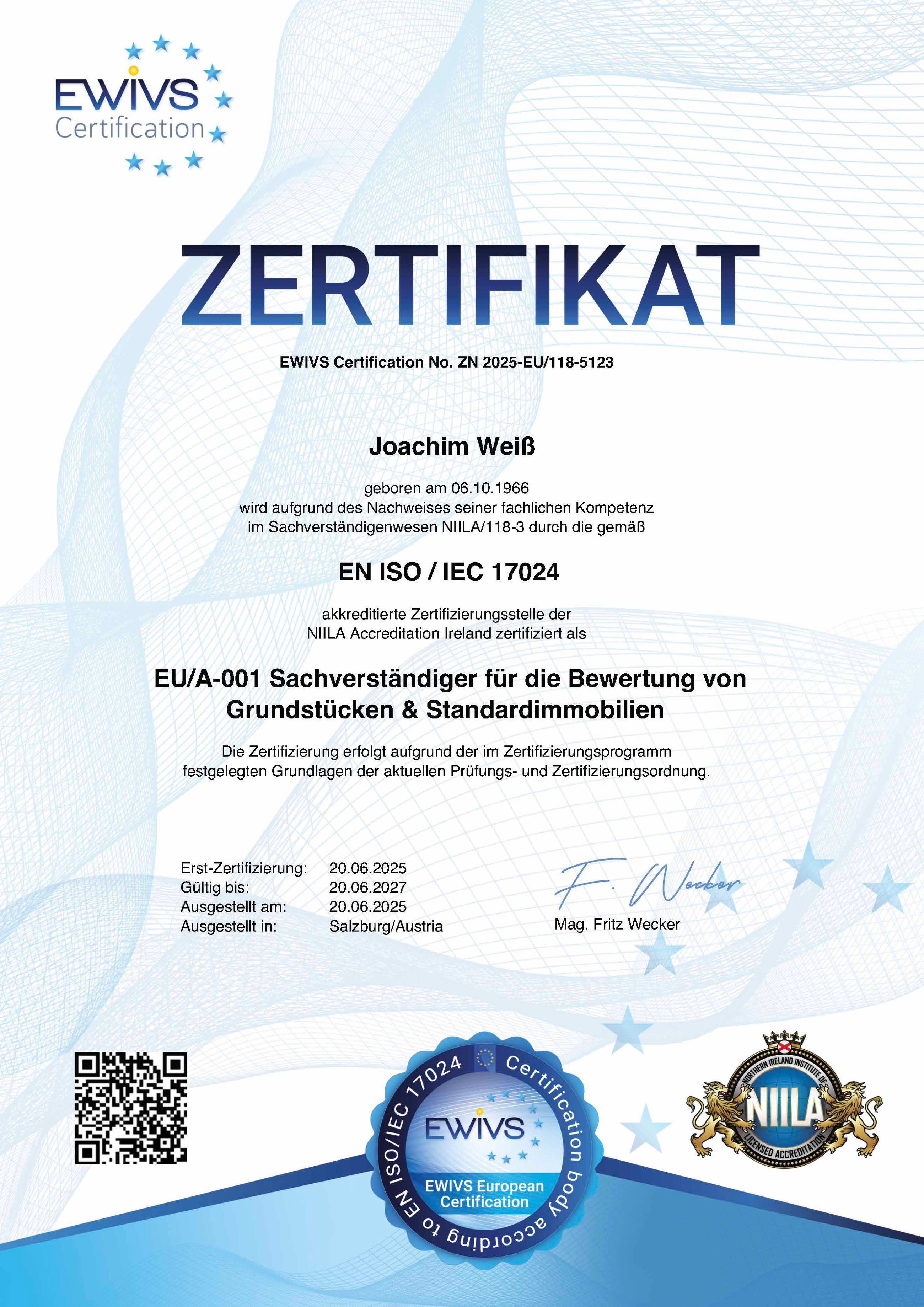 JW Zertifikat EWIVS